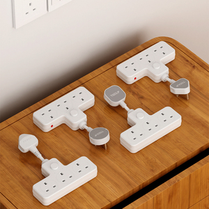 Tùy chỉnh nhãn hiệu riêng BS tiêu chuẩn 3pin cắm AC Power Strip 3-Way A + C cổng kép đầu ra mở rộng ổ cắm - Product Image 1