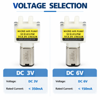Pompe à vide à micro-diaphragme 3V 6V 0,4LPM 30kPa à faible bruit pour l'échantillonnage de gaz et l'équipement de beauté