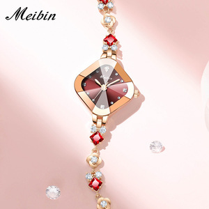 นาฬิกาควอตซ์สำหรับสุภาพสตรีชุดเพชรที่ทันสมัยพร้อมสร้อยข้อมือกันน้ำ - Product Image 3