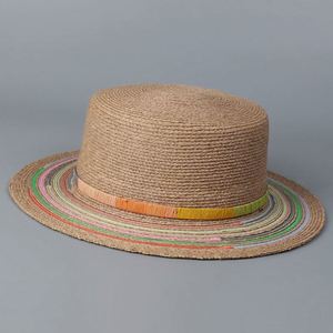 <b>Summer</b> New Bohemian Flat Top <b>Hat</b> with Sunstrip Colorful Fashionable Beach Sun <b>Straw</b> <b>Hat</b> - Product Image 5