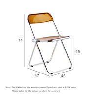 Chaises de salle à manger pliantes transparentes de sélection premium - Design de luxe léger, mobilier de maison pour salle à manger, maquillage, photographie, en métal