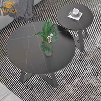 Table basse moderne en fer forgé avec pieds en métal, design contemporain pour salon et bureau à domicile