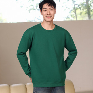 Sudadera de Cuello Redondo Holgada de Color Sólido, 51-70% Algodón, Ropa de Trabajo Diaria - Product Image 1