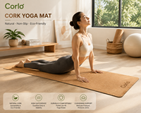 Matras Yoga Gabus Alami Ramah Lingkungan Berkelanjutan Anti-Selip Anti-Mikroba Alas Karet Organik Grosir Pabrik OEM