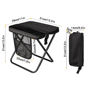 Tabouret pliable portable Mydays pour l'extérieur avec poche en filet et sangle de transport pour la pêche, la chasse, la randonnée et le <span class=keywords><strong>camping</strong></span> - Product Image 3