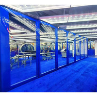 Movable Foldable Aluminum Frame Sliding Partition Wall Adjustable Flexible Modern Design for Office Schools Gyms-Easy