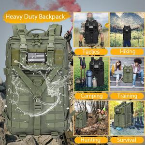 Nouveau design, sac à dos de randonnée de grande capacité 50L, sac à dos d'assaut de 3 jours, imperméable, Oxford durable, sacs à dos tactiques Molle - Product Image 4