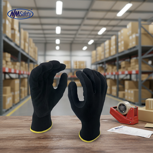 Gants de travail de sécurité NMsafety en nylon 13 jauges enduits de nitrile <span class=keywords><strong>sablé</strong></span>, durables, antidérapants, pour l'industrie et la construction - Product Image 1