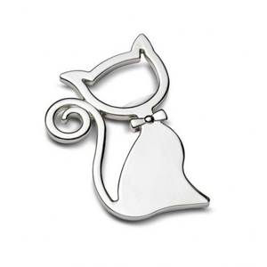 Abridor de botellas magnético con forma de gato, herramienta decorativa de cocina de acero inoxidable - Product Image 1