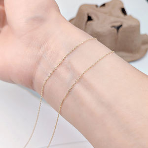 0.95mm câble lien O étanche 9ct chaîne <span class=keywords><strong>En</strong></span> ou chaîne permanente <span class=keywords><strong>en</strong></span> or massif 9k pour les femmes <span class=keywords><strong>Bracelet</strong></span> fabrication de bijoux - Product Image 2