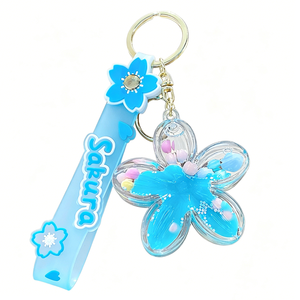 Porte-clés et pendentif bouteille de thé au lait Boba à paillettes liquides flottantes, rempli d'huile, motif iceberg coloré, pour décoration de sac à dos de couple et cadeau - Product Image 5
