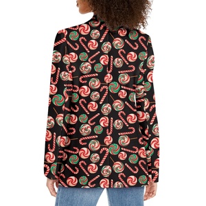 Feliz Navidad sublimación bastón <span class=keywords><strong>de</strong></span> caramelo impresión personalizada trajes <span class=keywords><strong>de</strong></span> <span class=keywords><strong>mujer</strong></span> Blazers traje <span class=keywords><strong>de</strong></span> negocios personalizado para <span class=keywords><strong>mujer</strong></span> - Product Image 5