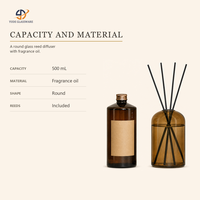 Diffuseur de parfum en verre directement de l'usine avec flacon de recharge et bâtonnets noirs pour programmes d'aromathérapie à domicile
