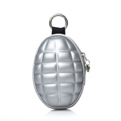 K333 Grenade Shaped Car Keys Wallets PU Leather Hand Zipper Coin Purse Pouch Bag Keychain Holder Case Popular