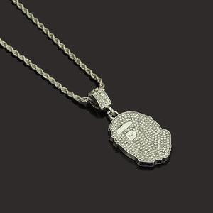 Nuevo Collar con Colgante de Cabeza de Mono Geométrico Chapado en Oro con Características Únicas, Superventas 2026, Joyería de Moda Hiphop para Hombre - Product Image 2