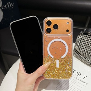 เคสใสประดับกลิตเตอร์เพชรแฟชั่นใหม่สำหรับ iPhone 16 15 14 13 17 12 Pro Max 16 Plus รองรับการชาร์จไร้สายแบบแม่เหล็ก - Product Image 3