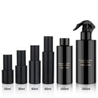 YAN Packaging Bouteille en verre ronde de luxe originale noire 100 ml 200 ml pour la maison avec bouchon à vis/pulvérisateur à gâchette Diffuseur d'huile parfumée