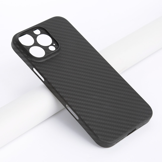 For for Slim Shockproof Business Design Carbon Fiber Texture Plastic Mobile Phone Cases 13/14/15/16 Pro Max Screen Protector