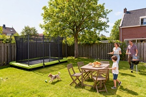 <span class=keywords><strong>Trampoline</strong></span> de jardin encastré personnalisable avec filet de sécurité rectangulaire, garantie 1 an, sûr, durable, en mousse PVC galvanisé - Product Image 2