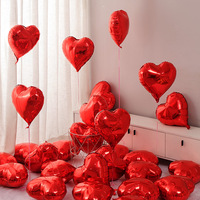 Ballon cœur rouge en feuille d'aluminium de 18 pouces pour la Saint-Valentin, mariage, anniversaire, décorations de fête, emballé à l'hélium, fournitures de Pâques
