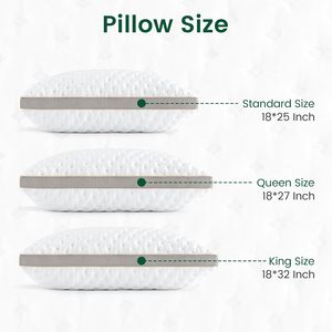 Almohadas de espuma viscoelástica trituradas, Gel tamaño Queen, Juego de 2 refrigerantes para dormir, paquete de 2 almohadas de cama ajustables - Product Image 4