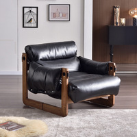 Fauteuil de loisirs en jersey avec cadre en bois et revêtement en lin, design rétro de style ancien, pour balcon, canapé paresseux individuel pour salon