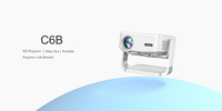 Mini projecteur portable WiFi rotatif Hy300 prend en charge 1080P 4K Full HD LCD Angle de rotation de 360 degrés Haut-parleurs intégrés 180 ANSI Lumens Maison