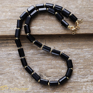 Natural Stone Crystal 7 Color Hexagon Column <b>Necklace</b> Unisex Everyday Wear - Product Image 4