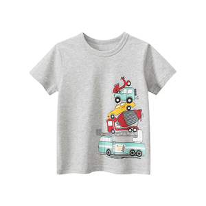 เสื้อยืดเด็ก คอโอ ผ้าฝ้ายออร์แกนิค แขนสั้น ทรงเข้ารูป สำหรับฤดูร้อน  แบบลำลอง ไม่เป็นขุย หลายสี รับสั่งทำ - Product Image 1