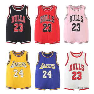 Mono de algodón para bebé con estampado de dibujos animados, sin mangas, tipo <span class=keywords><strong>chaleco</strong></span>, corto, para verano 2022, ropa deportiva unisex para escalada y baloncesto, con hebilla de doble botonadura - Product Image 3