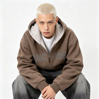 Blouson court à capuche color block américain pour homme, coupe ample, double fermeture éclair, collection Printemps 2026, style streetwear tendance, personnalisable