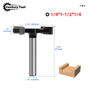 <span class=keywords><strong>Fraise</strong></span> de surfaçage en carbure <span class=keywords><strong>à</strong></span> 4 lames de type T, queue de 1/4 po, pour le travail du bois, <span class=keywords><strong>fraise</strong></span> de dégauchissage CNC pour spoilboard - Product Image 5