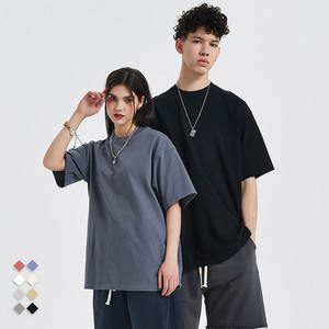 T-shirt oversize de haute qualité, design épaules tombantes, t-shirt uni, impression personnalisée, t-shirts pour hommes - Product Image 2