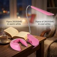 Lampe de table LED pour bureau et chambre, à intensité variable tactile, protection oculaire, abat-jour blanc, corps en PC, alimentation DC 5V, usage domestique