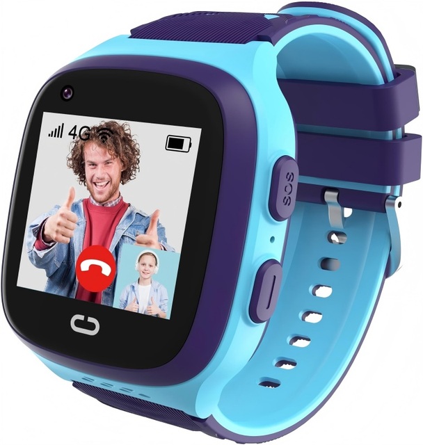 4G Kids Smart Watch with GPS Tracker and Video Call, SOS, Camera, HD Touch Screen, Alarm, Math Game, Age 5-12, Blue