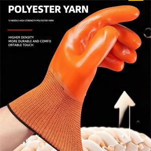 Gants de travail en PVC élastique gaufré entièrement enduit pour la protection du travail, vente en gros Chine - Product Image 5
