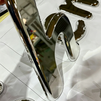 Insegna con Lettere in Acciaio Inox 3D a Finitura Specchio, Logo Personalizzato Non Illuminato, Segnaletica per Negozi, Branding Aziendale, Pubblicità IP65