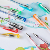 Lots de stylos gel en gros, idée cadeau avec logo personnalisé, stylos gel colorés à paillettes pour le coloriage, l'écriture et le dessin