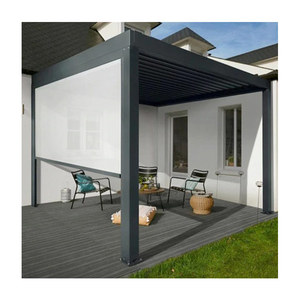 Ngoài trời không thấm nước Zip theo dõi màn hình Patio Trắng điện thông minh ngoài trời DC hình ống Dooya Con lăn cơ giới rèm - Product Image 4