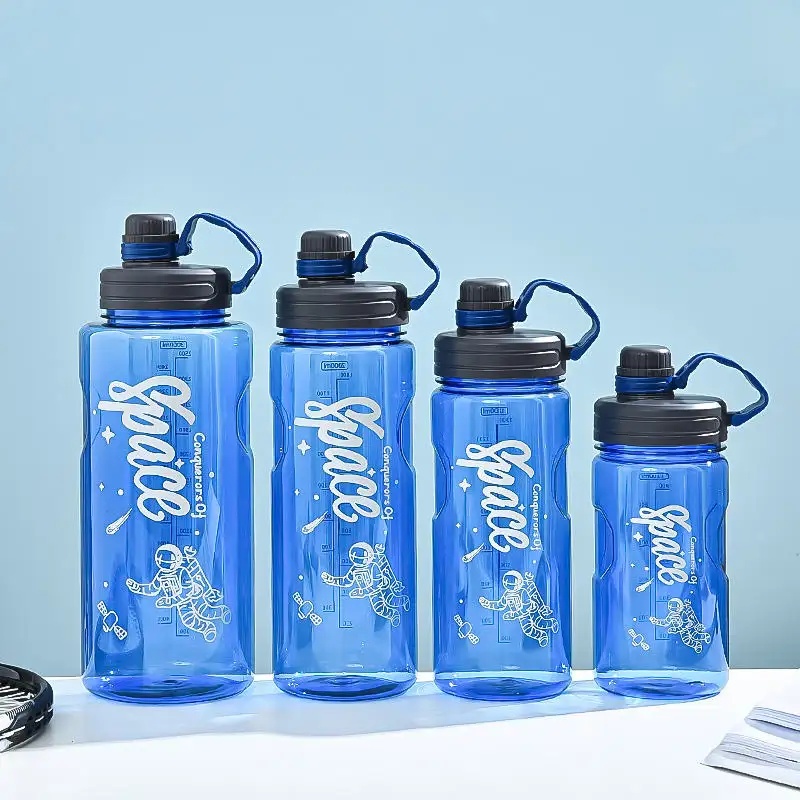 バルクトラベル飲料水ボトル大容量ジムフィットネススポーツユニセックス用蓋とストロー付きプラスチックウォーターボトル