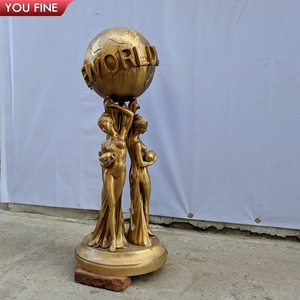 Escultura de <span class=keywords><strong>Bronce</strong></span> de Tamaño Real, La Tierra Es Tuya, Tres Damas Sosteniendo un Globo Terráqueo, Estatua de la Diosa Tierra para Jardín o Parque - Product Image 3