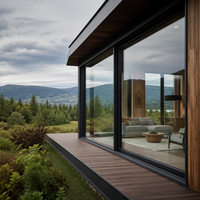 Ventana de Madera Revestida de Aluminio para Viviendas, con Sistema de Triple Sellado y Reducción de Ruido de 45dB, Cerradura Multipunto Importada de Alemania