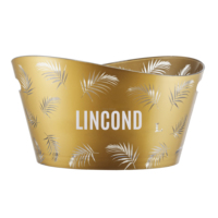 Seau à glace en plastique transparent avec logo personnalisé, éclairage LED, pour bar, club, fête, camping, mariage