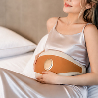 Masseur abdominal électrique rechargeable élégant et portable, masseur de luxe de forme ronde en cuir avec ceinture réglable