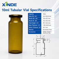 Flacon en verre vide pour perfusion pharmaceutique XINDE, petit format, avec bouchon, brosse et impression sérigraphique