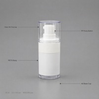Botol Serum Kosmetik PETG Tahan Lama, Botol Pompa Lotion Bentuk Silinder, Tutup Pelindung Warna Kustom, Logo Dapat Disesuaikan