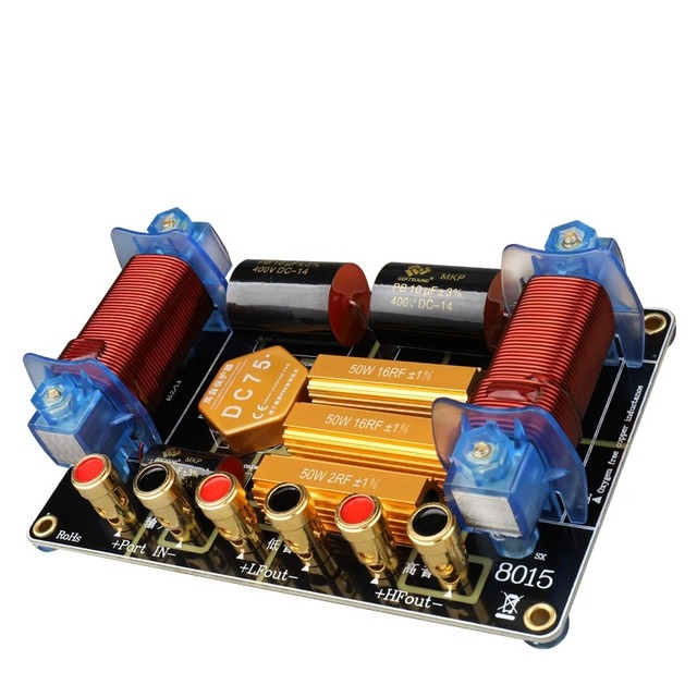 8015 Frequency Divider 2 Way Audio Hifi Crossover Network 12-15inch 800W High/Low Audio Speakers for Speakers Accessories