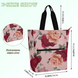 Bolso de mano con diseño de dibujos animados hawaianos, de gran capacidad, portátil y duradero, adecuado para la escuela, viajes y actividades al aire libre - Product Image 2