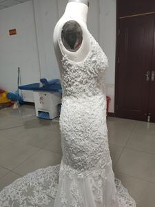 Robe de mariée à bretelles Spaghetti transparentes, avec appliques perlées, Corset transparent <span class=keywords><strong>Sexy</strong></span>, tenue de mariée, trompette, <span class=keywords><strong>Photo</strong></span> réelle - Product Image 5