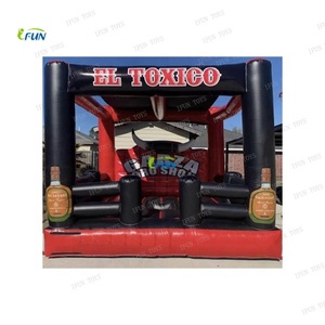 Taureau mécanique gonflable en PVC rose en gros, jeux gonflables, taille personnalisée, cowgirl, rodéo, usage commercial - Product Image 4